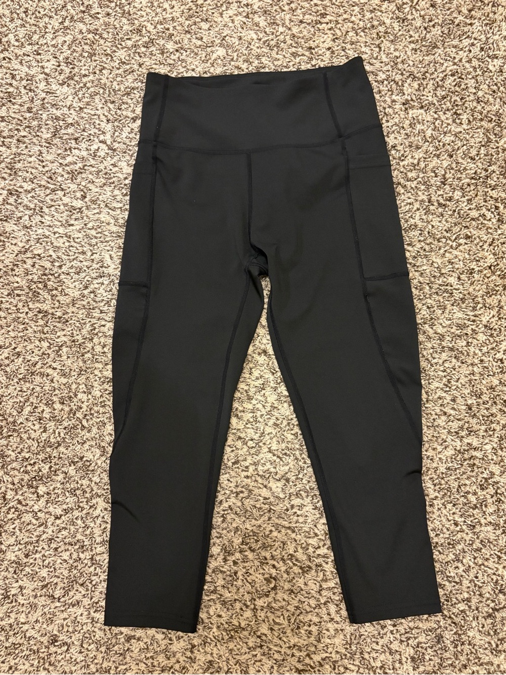 Nicole Miller Sport Black High-Rise Kids Leggings with Pockets